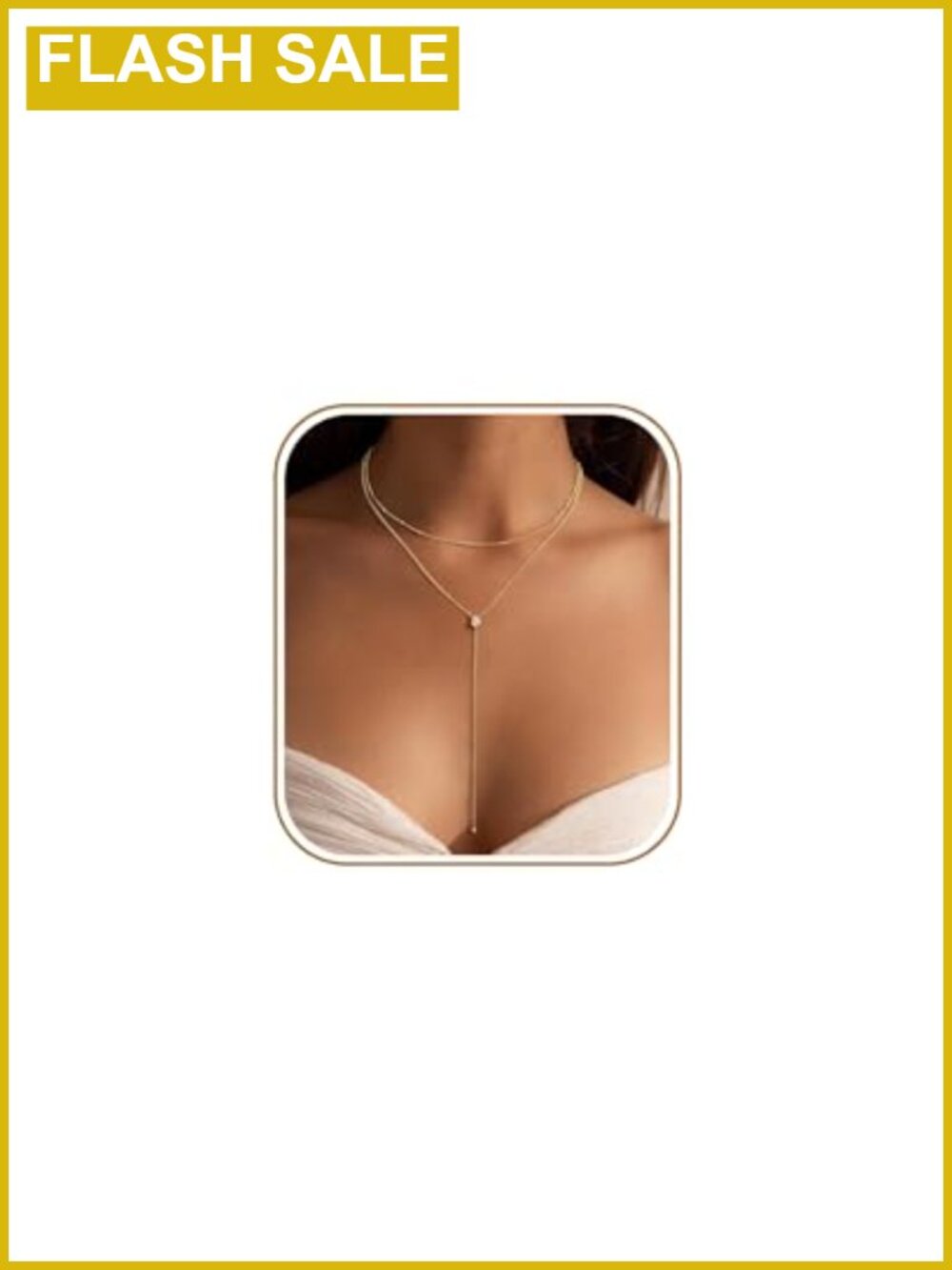 Dainty 14K Gold Plated Lariat Y Necklace Pearl Cross Clover Charm